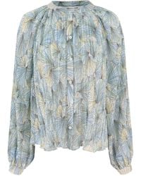 Veronica Beard - Pleated Floral Blouse - Lyst