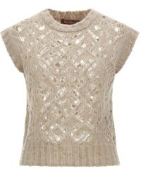 Max Mara - Gilet Albero En Maille Perforée - Lyst