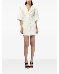 ANDRA ANDREESCU - Button-Front Linen Mini Dress - Lyst