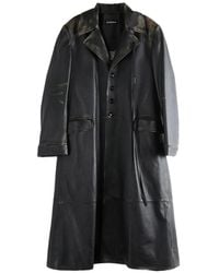Ann Demeulemeester - Faded-Effect Leather Coat - Lyst