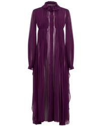 Alberta Ferretti - Ruffled Pleated Maxi Dress - Lyst