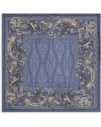 Etro - Leafy-Print Silk Pocket Square - Lyst