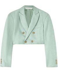 Palm Angels - Linen Cropped Blazer - Lyst