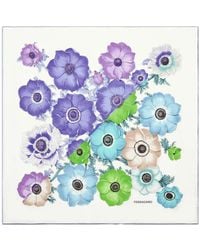 Ferragamo - Anemone Print Silk Foulard - Lyst