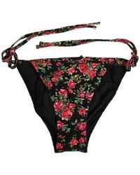 Dolce & Gabbana - Floral-Print Tie-Side Bikini Bottoms - Lyst