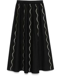 Sandro - Falda larga con detalles de cristales - Lyst