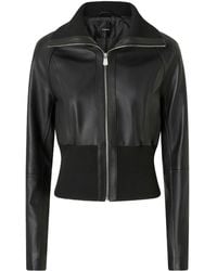 Pinko - Short Nappa Leather And Knit Jacket - Lyst