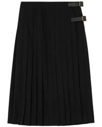 Burberry - Wool Midi Kilt - Lyst