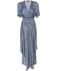 Maje - Satijnen Midi-jurk Met Print - Lyst