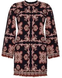 Cara Cara - Abito Corto Fritz Con Frange E Stampa Paisley - Lyst