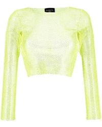 Santa Brands - Cropped-Oberteil Aus Mesh Mit Strass - Lyst
