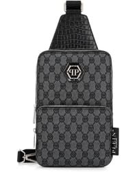 Philipp Plein - Denim Crossbody Bag Jacquard Monogram - Lyst