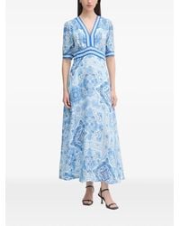 Hale Bob - Ginevra Tile-Print V-Neck Maxi Dress - Lyst