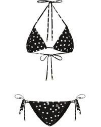 Dolce & Gabbana - Polka-Dot Triangle Bikini - Lyst