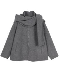 JNBY - Manteau À Capuche Et Détail D'Écharpe - Lyst
