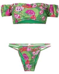 Amir Slama - Off-Shoulder Floral-Print Bikini - Lyst
