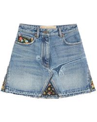 Valentino Garavani - Short Denim Skirt - Lyst