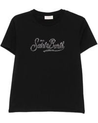 MC2 Saint Barth - Emilie T-Shirt With Rhinestone Logo - Lyst