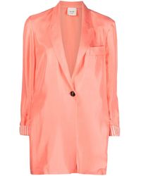 Alysi - Single-Breasted Silk Blazer - Lyst