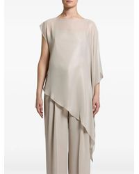 Peserico - Asymmetric-Hem Metallic-Finish Top - Lyst