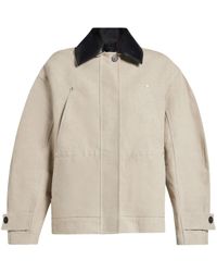 Ferragamo - Contrasting-collar Linen Jacket - Lyst