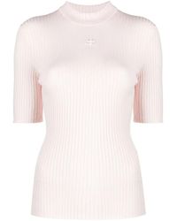 Courreges - Courréges Logo Print Ribbed Jumper - Lyst