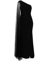 Marchesa - One-Shoulder Cape Gown - Lyst