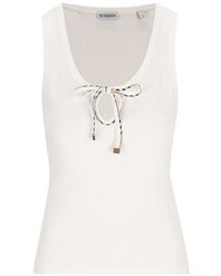 Burberry - Cotton Tank Top - Lyst