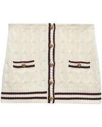Prada - Cable-knit Cotton Mini Skirt - Lyst