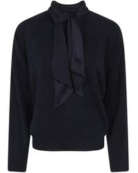 Semicouture - Kathi Pussy-Bow Wool Sweater - Lyst