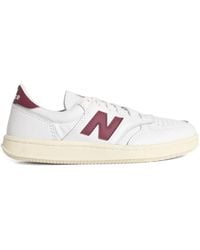 New Balance - T500 Logo-Patch Leather Sneakers - Lyst