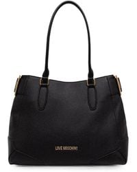 Love Moschino - Buckle-Detail Pebbled-Effect Tote Bag - Lyst