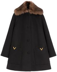 Valentino Garavani - Wool Drap Coat - Lyst