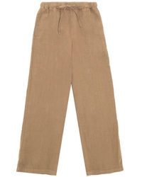 Fortela - Jaleh Linen Drawstring Straight Trousers - Lyst