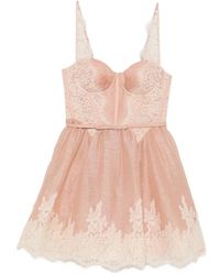 Zimmermann - Lace-Trim Belted Mini Dress - Lyst