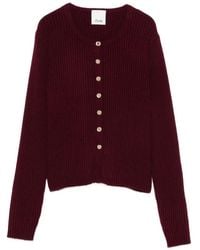 Allude - Ribbed-Knit Button-Up Cardigan - Lyst