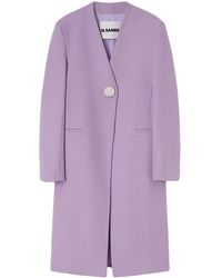 Jil Sander - Lilac Cashmere Coat - Lyst