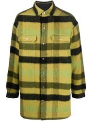Rick Owens - Plaid-Check Wool Coat - Lyst
