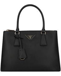 Prada - Top-Handle Logo-Plaque Tote Bag - Lyst