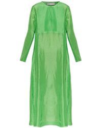 Tory Burch - Long Sleeved Dress With Pleated Bib - Lyst