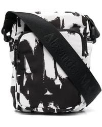McQueen - Graffiti-Print Mini Messenger Bag - Lyst