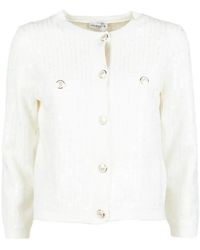 Marella - Sequin Buttoned Cardigan - Lyst