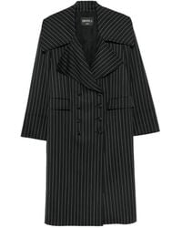 Dondup - Pinstripe-Pattern Double-Breasted Coat - Lyst