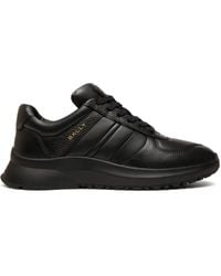 Bally - Outline Grained Leather Ribbon Sneakers - Lyst