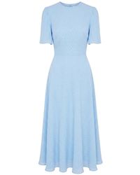 POST MERIDIEM - Rhinestone-Embellished Chiffon Midi Dress - Lyst