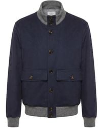 Brunello Cucinelli - Contrast-Trim Button-Up Jacket - Lyst