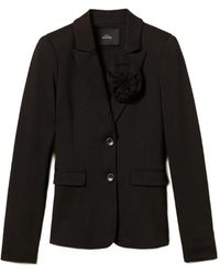 Twinset - Blazer With Floral Brooch - Lyst