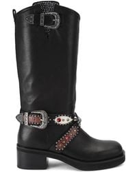 Kurt Geiger - Western Studded Biker Boots - Lyst