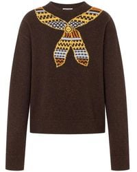 Moschino - Inlaid Wool-And-Silk Blend Sweater - Lyst
