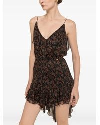 Nissa - Printed Silk Asymmetric Mini Dress - Lyst